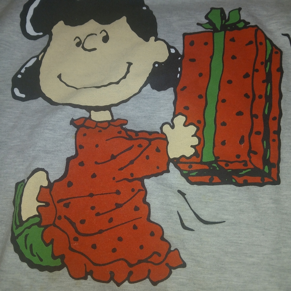 Peanuts Light Gray Cotton Blend Tee